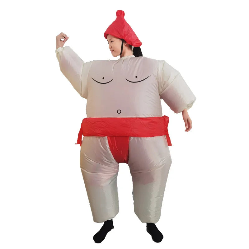 Costume gonflable sumo bleu pour cosplay et fête