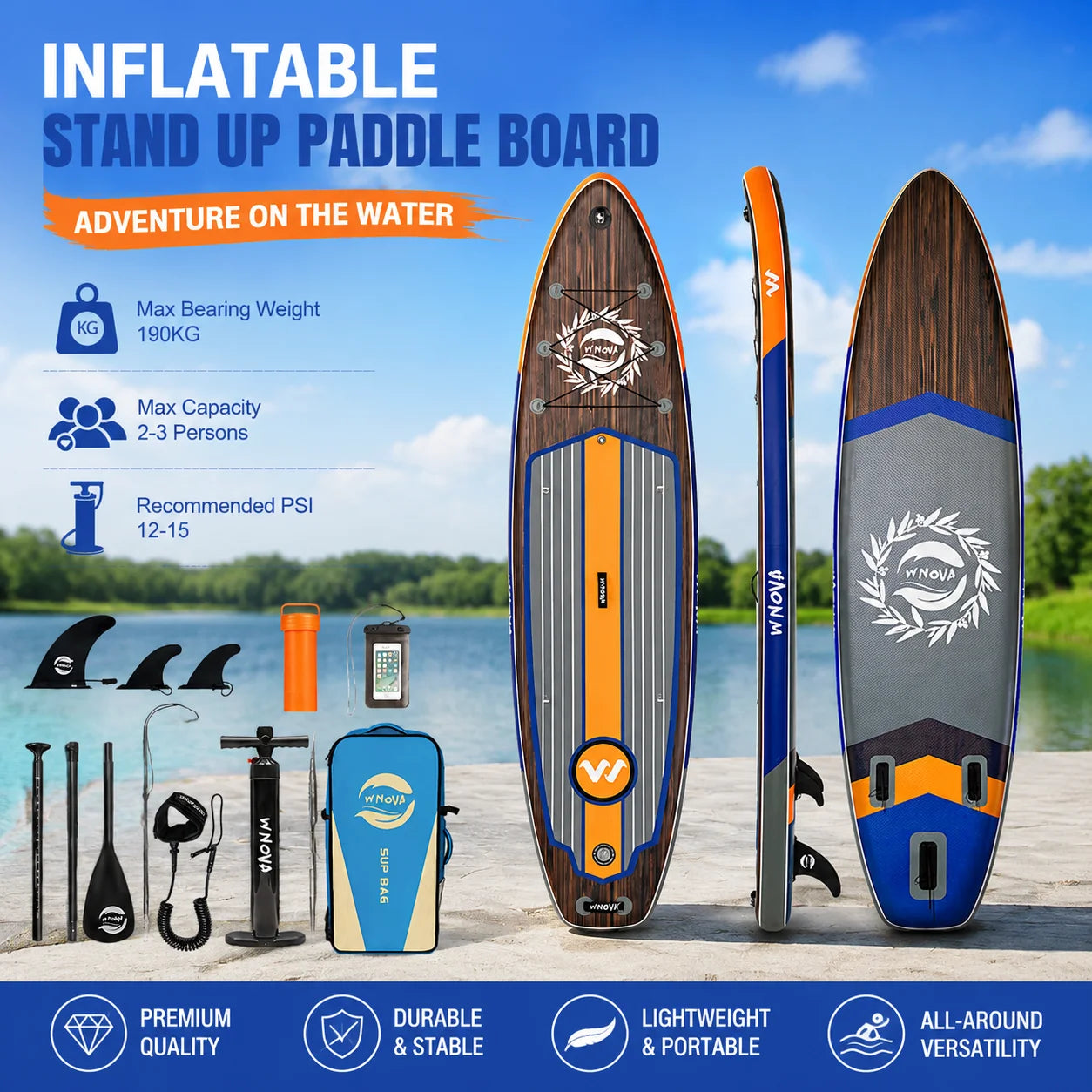 Paddle gonflable utilisé pour le yoga aquatique