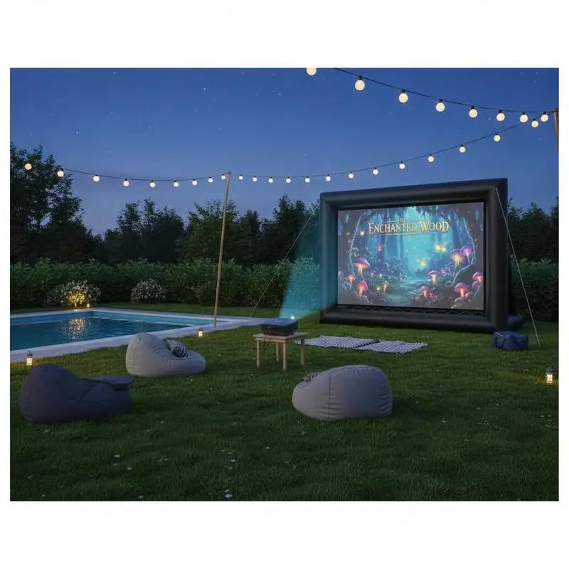 Écran projection gonflable 413 cm en extérieur