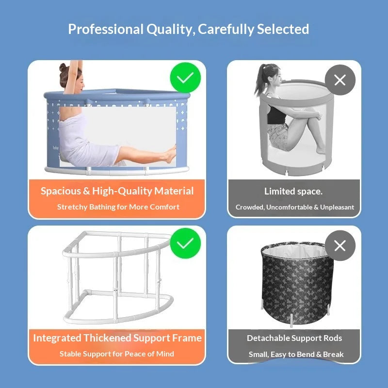 Baignoire gonflable installée pour un bain relaxant
