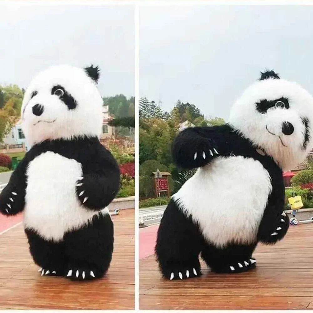 Détail du ventilateur intégré du costume panda peluche