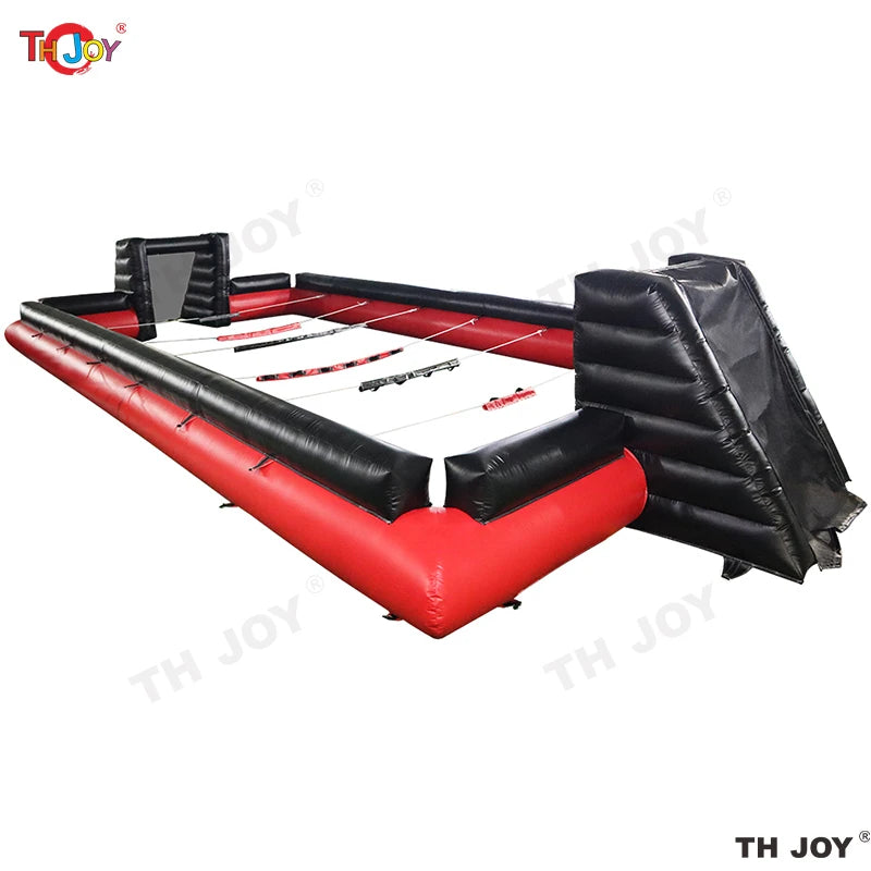 Terrain foot gonflable baby-foot humain géant 12x6m vue aérienne