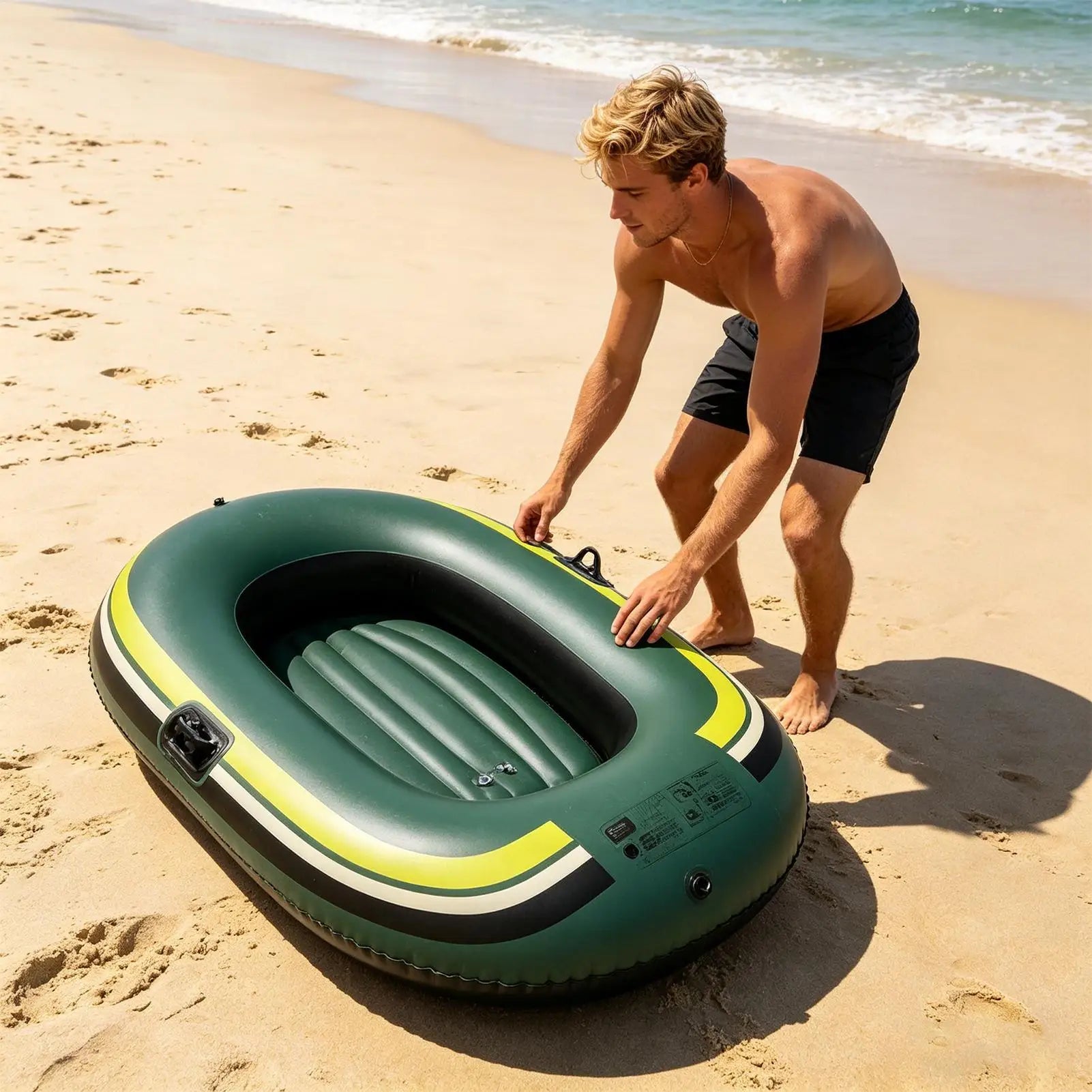 Bateau gonflable compact enfant dégonflé avec accessoires