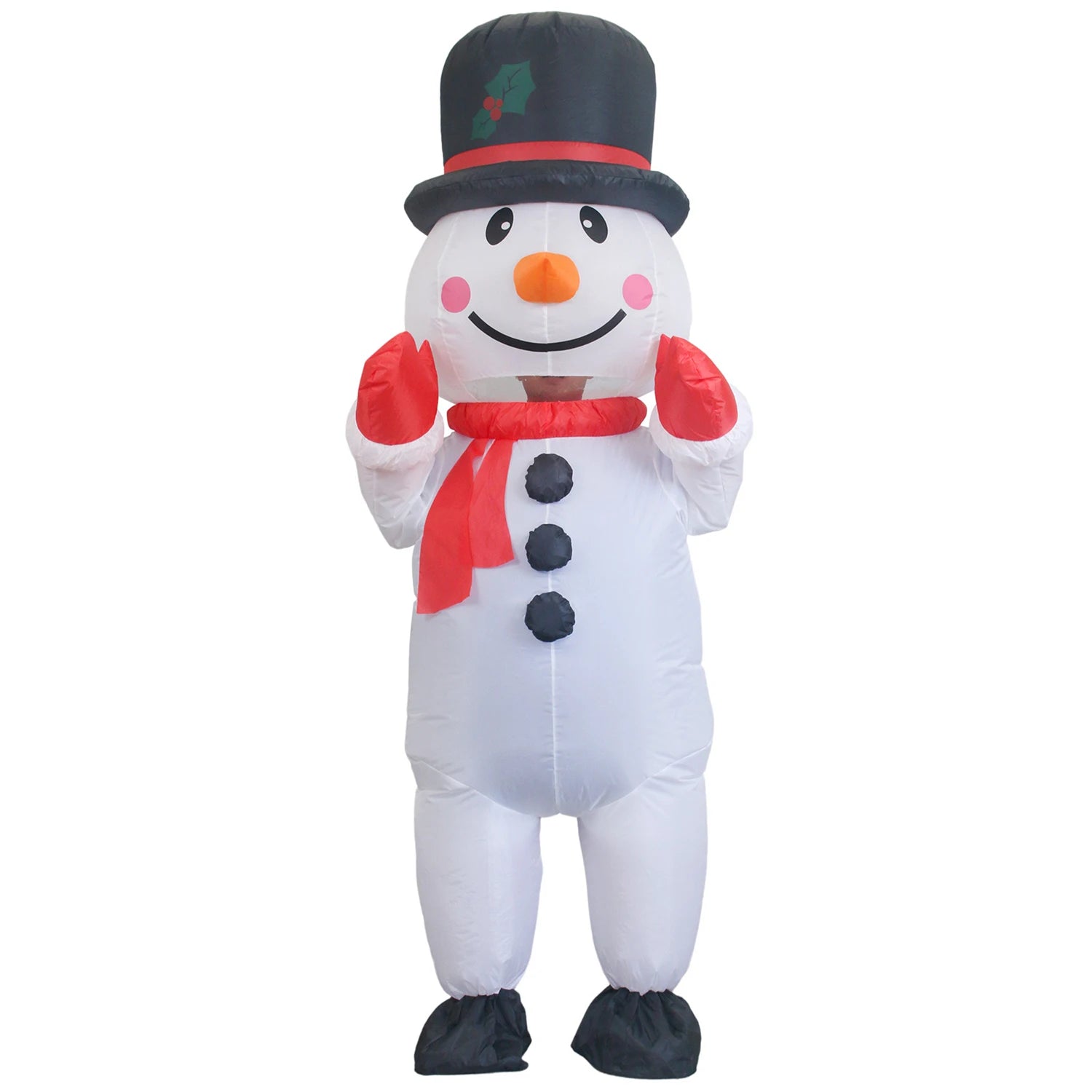 Déguisement gonflable bonhomme neige grand chapeau