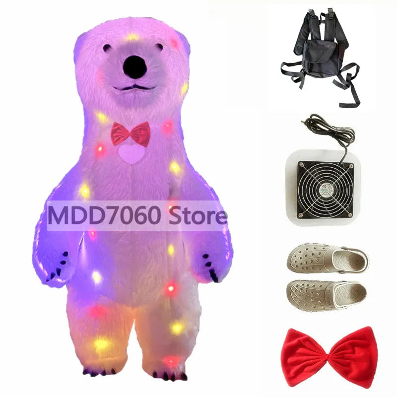 Détail du tissu du costume gonflable mascotte animaux