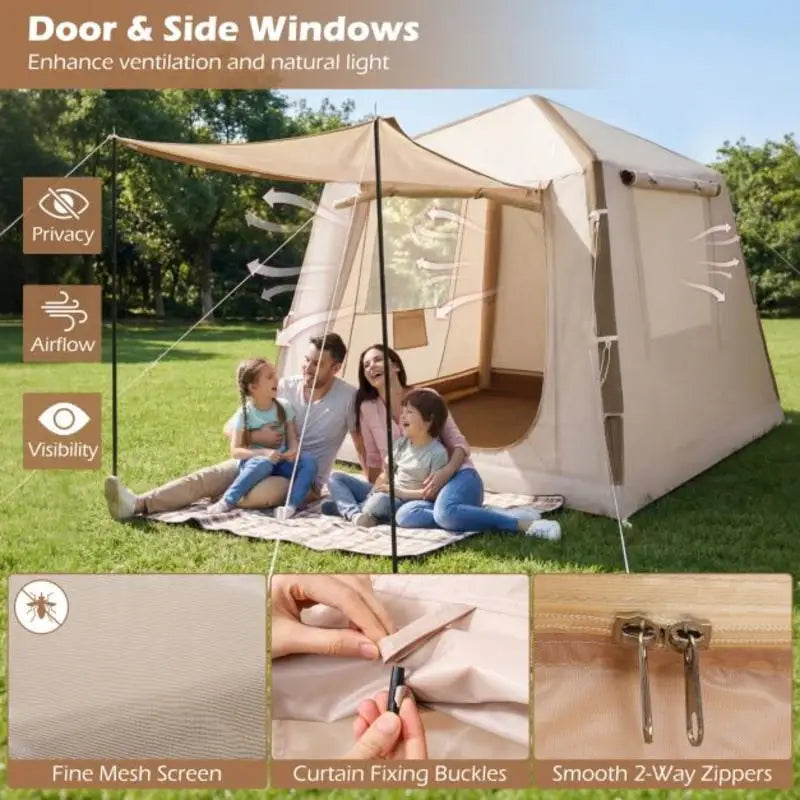 Fenêtres maille ventilation tente gonflable camping
