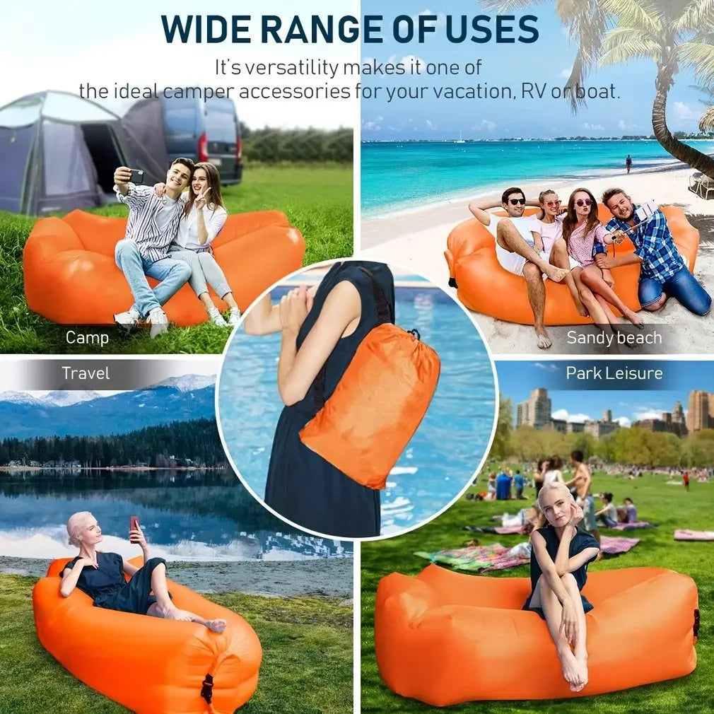 Canapé gonflable chaise longue pliable en camping