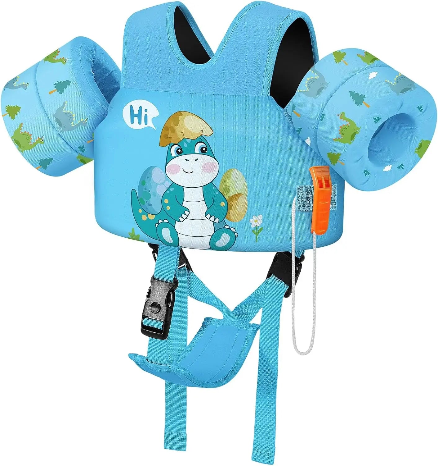 Gilet de bain enfant brassard vue de dos