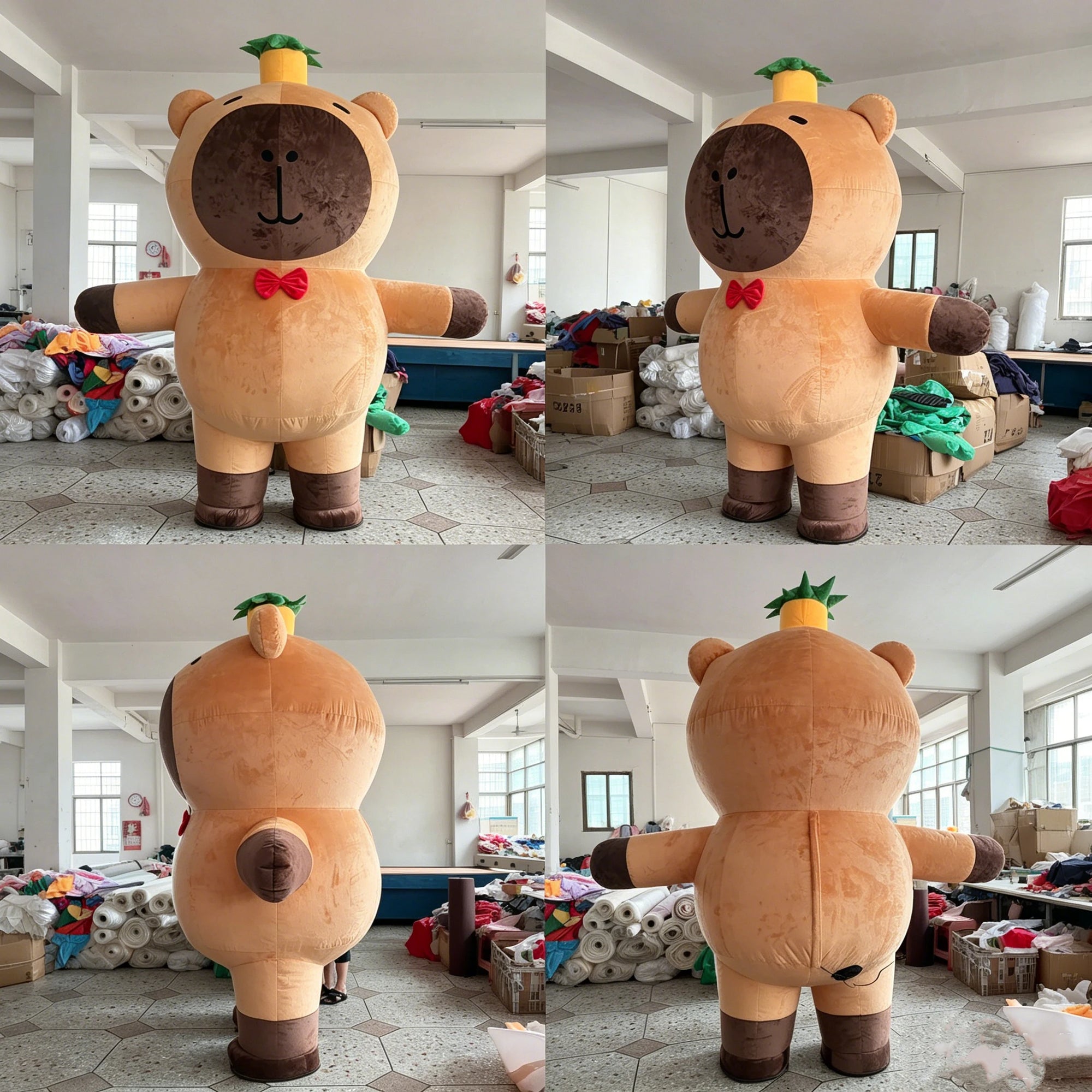 Costume gonflable mascotte porté lors d'une fête parents-enfants