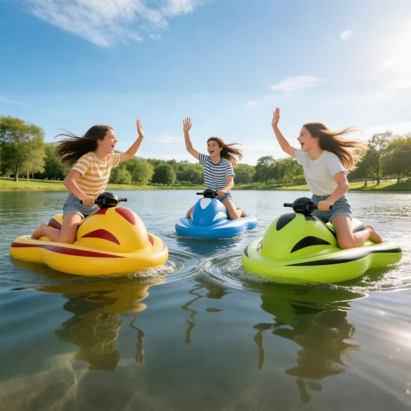 Bateau Gonflable Scooter Aquatique IPX7 en utilisation dans la piscine