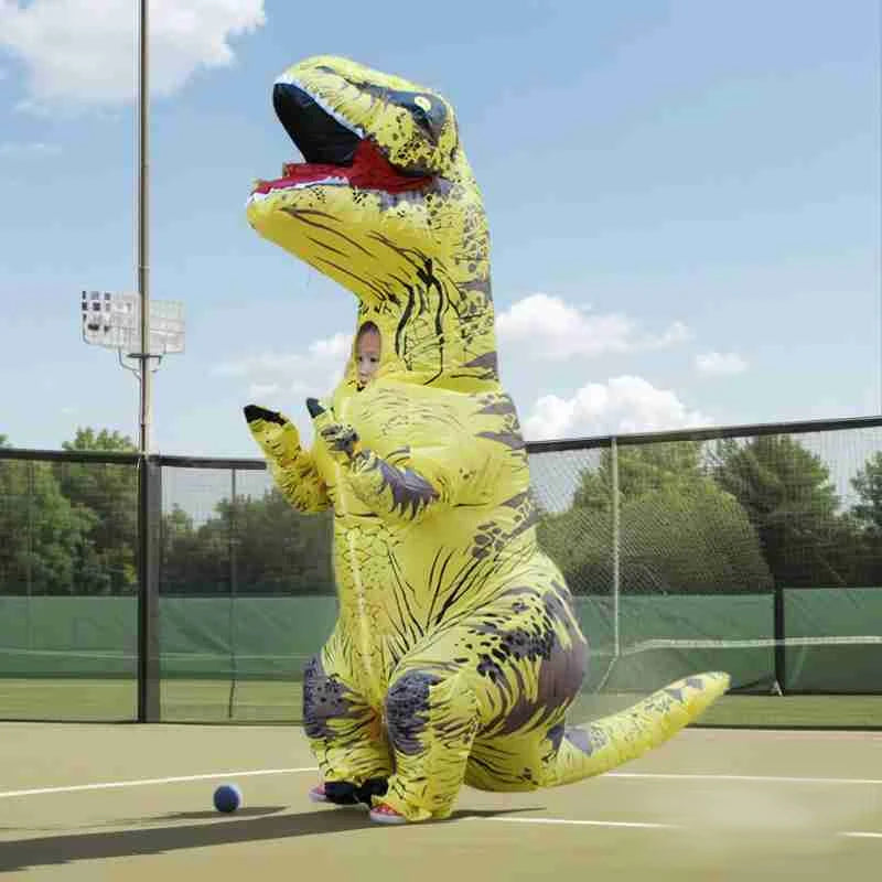 Tenue gonflable T-Rex vert anniversaire