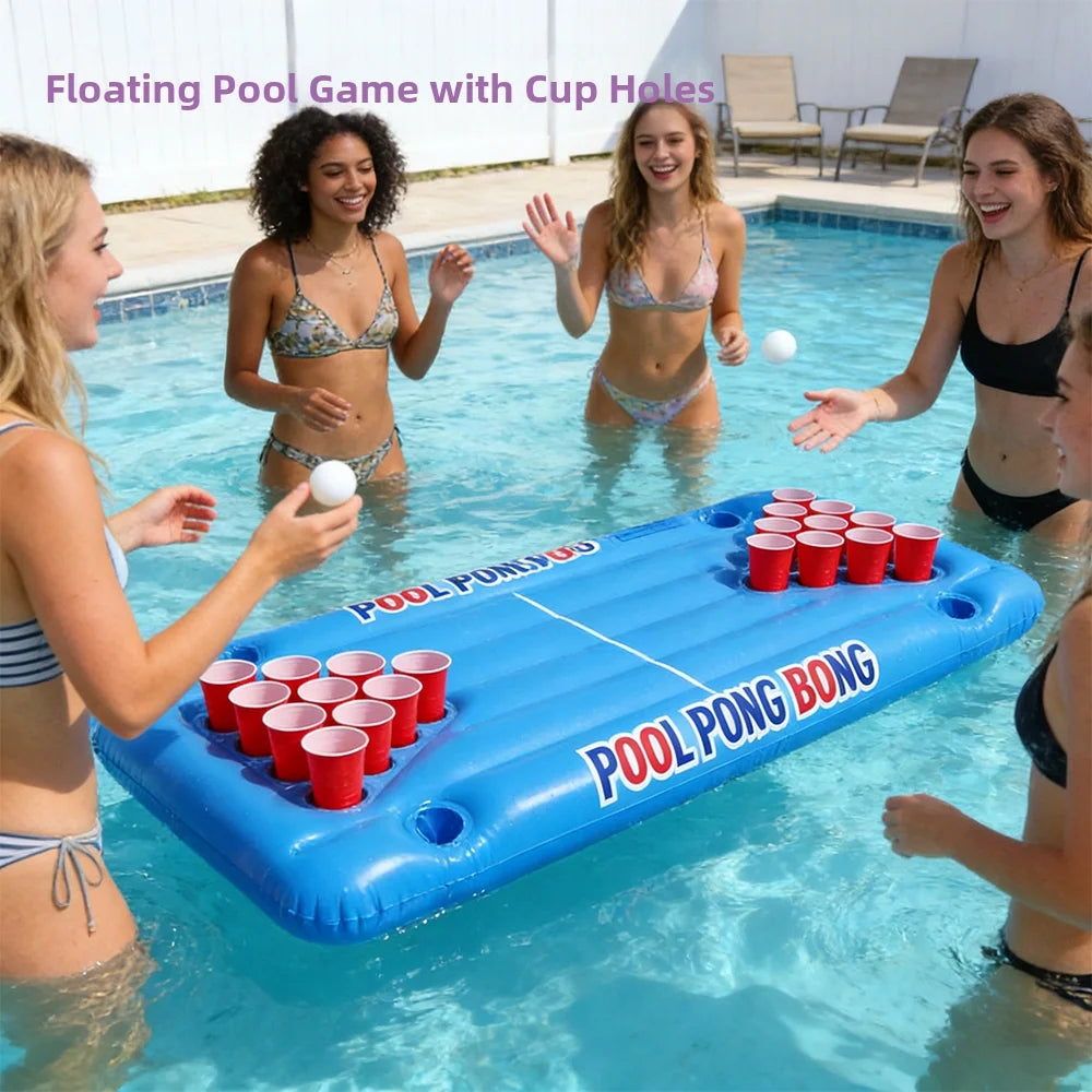 Bouée gonflable avec porte-gobelet en piscine