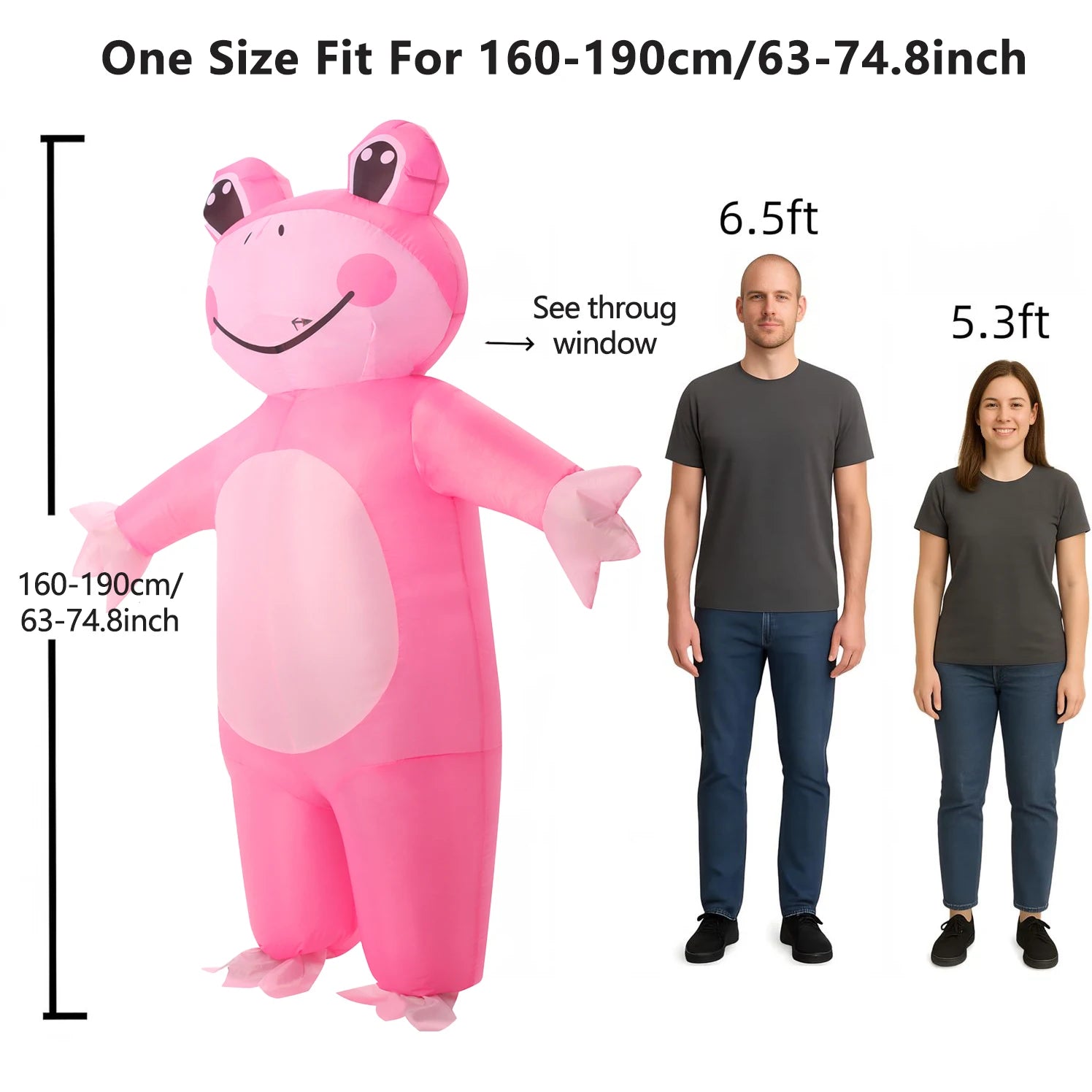 Costume gonflable grenouille rose carnaval