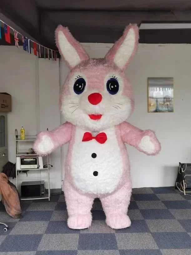 Costume gonflable lapin de Pâques, coloris rose