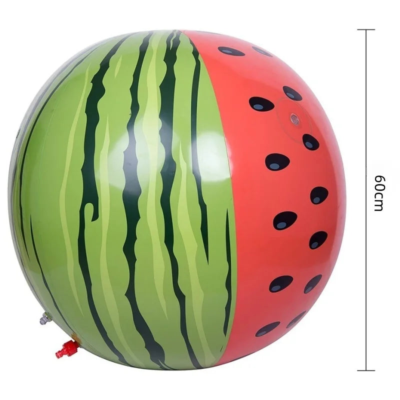 Ballon gonflable pastèque installé pour fête d'anniversaire