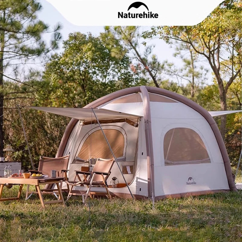 Tente gonflable compacte voyage installée en extérieur