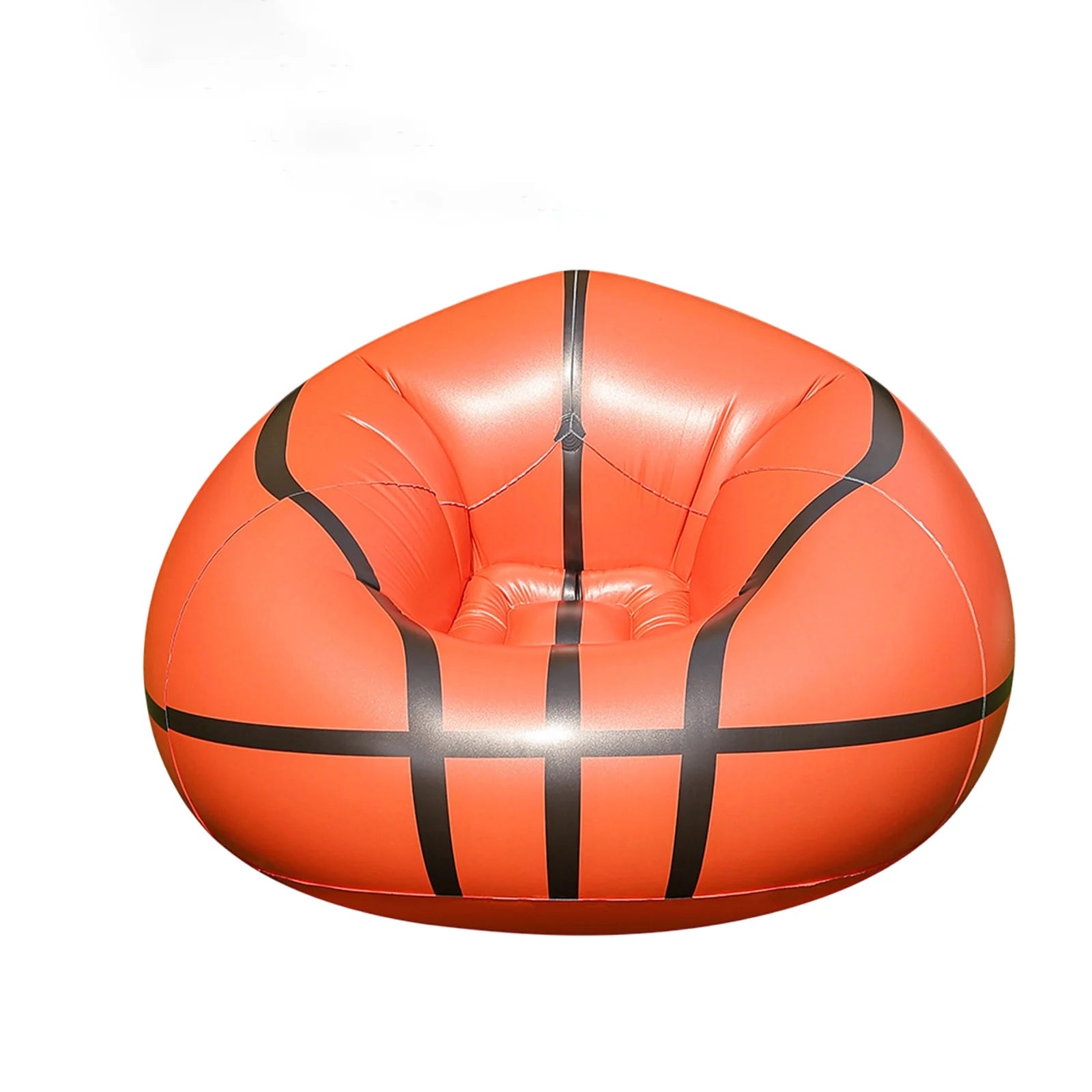 Canapé gonflable motif sport installé en camping