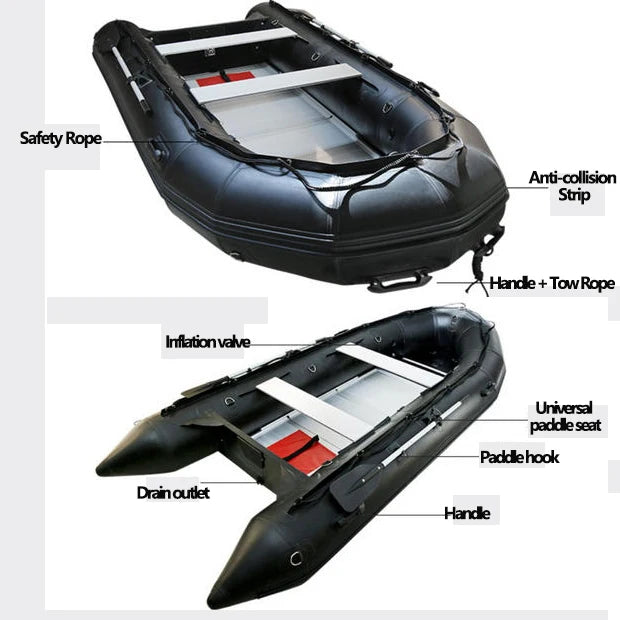 Détail du sol en aluminium du bateau gonflable professionnel