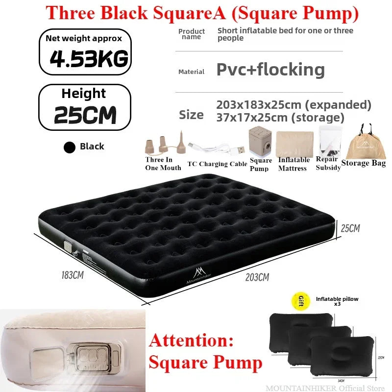 Bivouac avec matelas de camping gonflable confortable