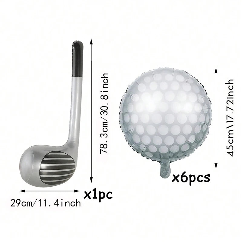 Détail des ballons aluminium thème golf