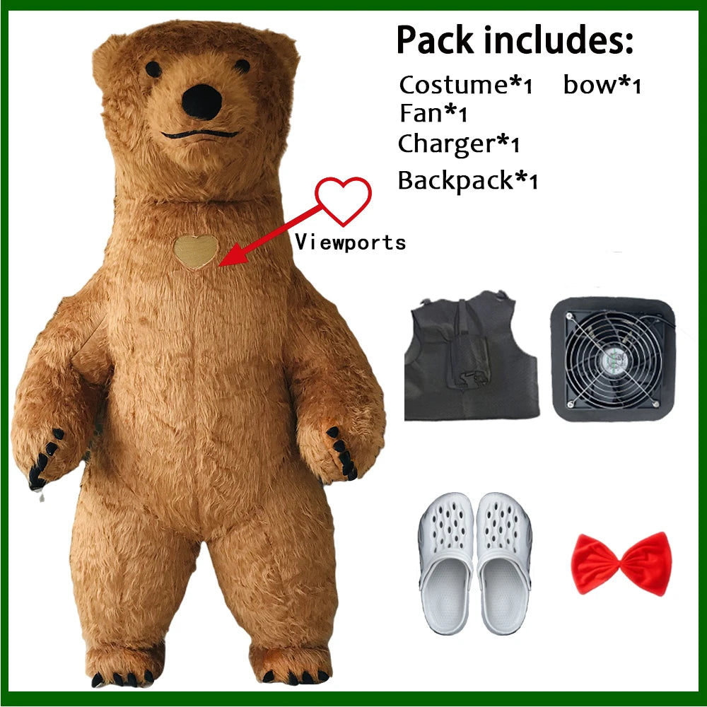 Costume gonflable panda ours polaire vue de face 25