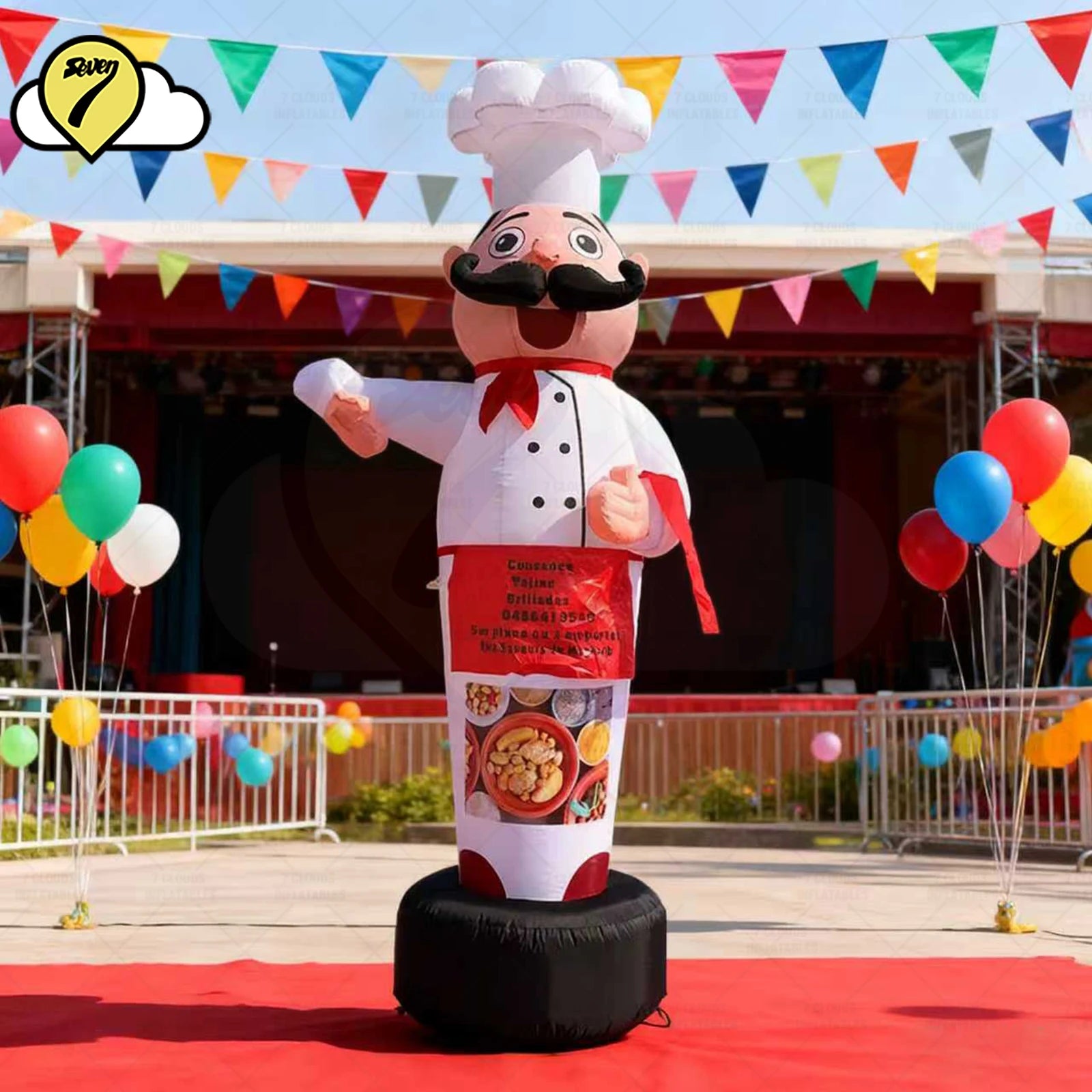 Costume gonflable chef cuisinier vue de face