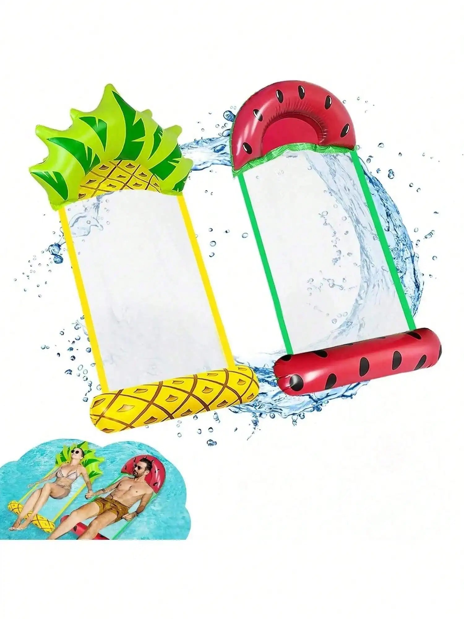 Bouée Gonflable Hamac Fruit Multicolore flottant sur l'eau