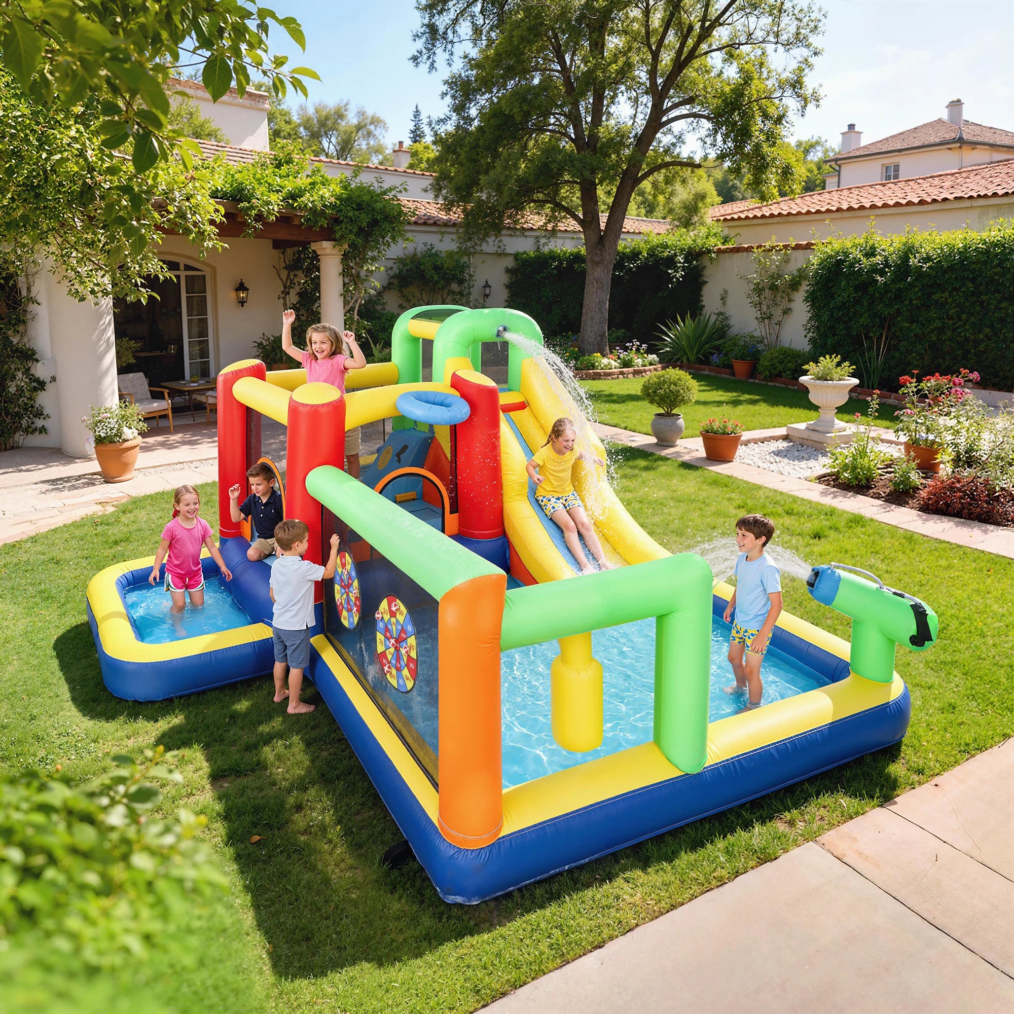 Zone de saut du château aquatique gonflable pour enfants