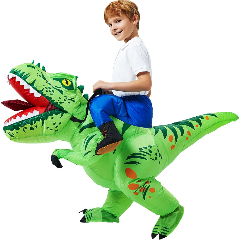 Costume gonflable dinosaure enfant modèle coloré vue de face