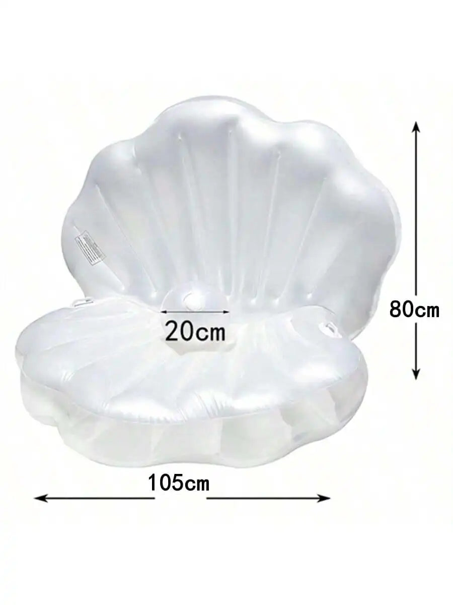 Bouée coquillage gonflable blanc, facile à gonfler