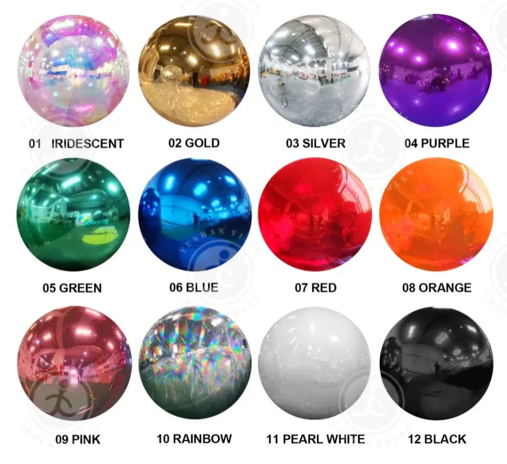 Décoration gonflable boule miroir pastel