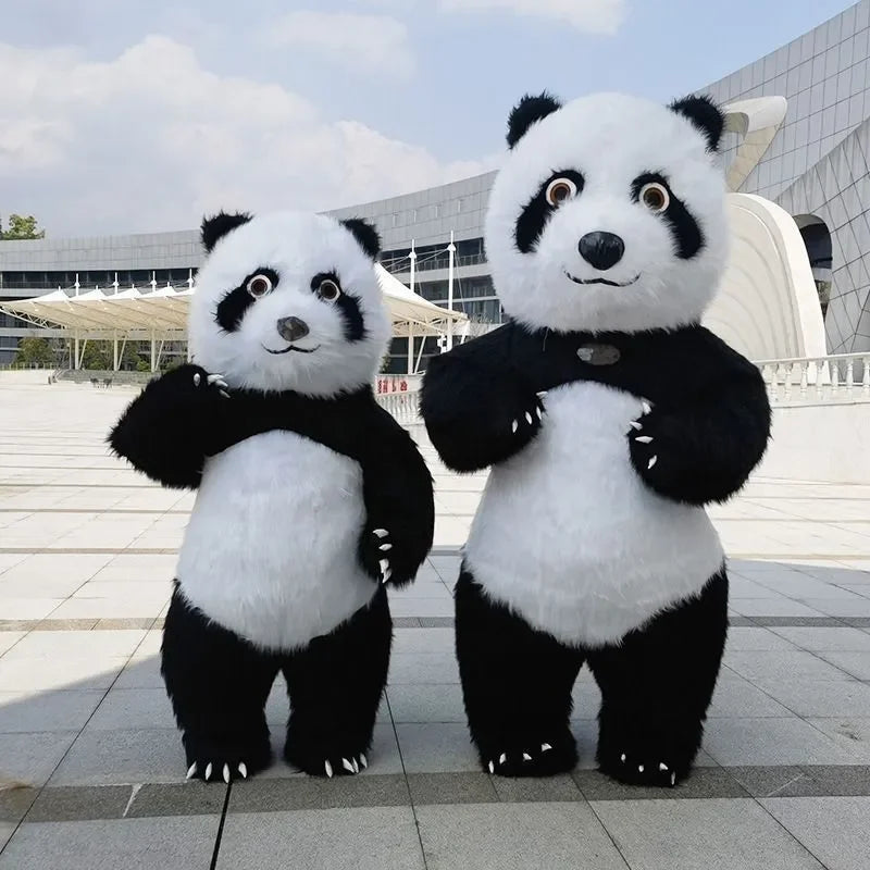 Costume mascotte gonflable panda peluche pour carnaval