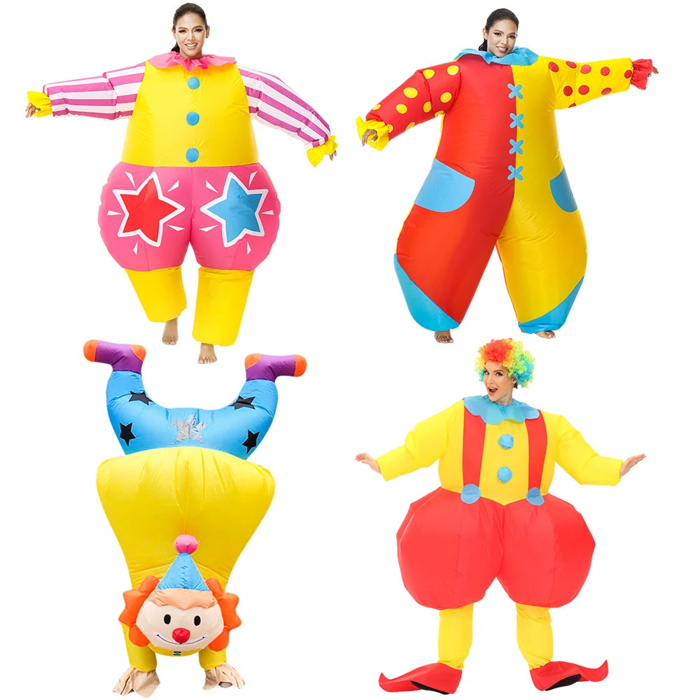 Costume gonflable clown adulte modèle 1 vue de face