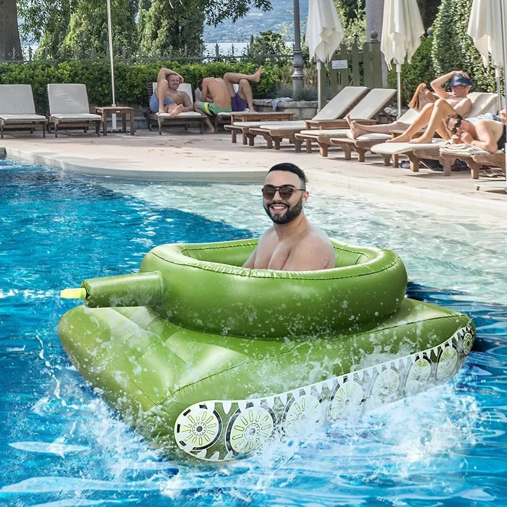 Bouée gonflable fauteuil vue de dessus montrant les trous pour les jambes