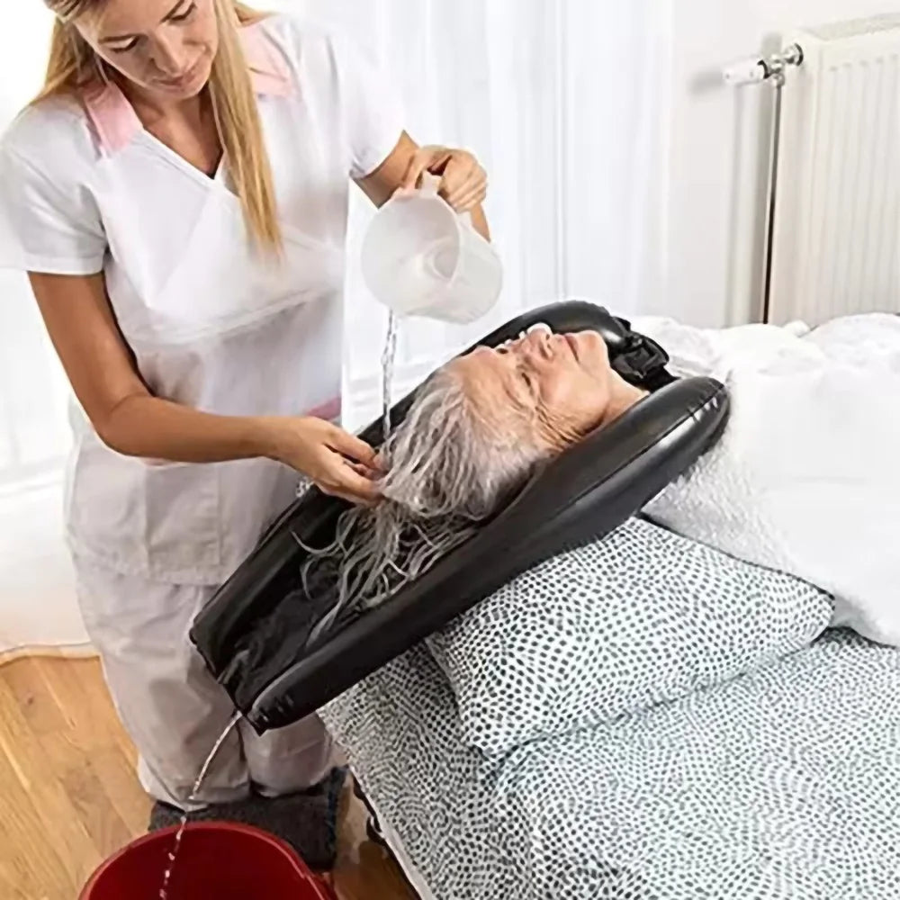 Évier gonflable shampoing mobile en PVC