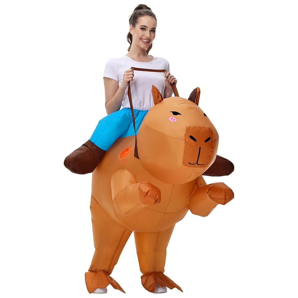 Contenu colis costume gonflable capybara ventilateur inclus