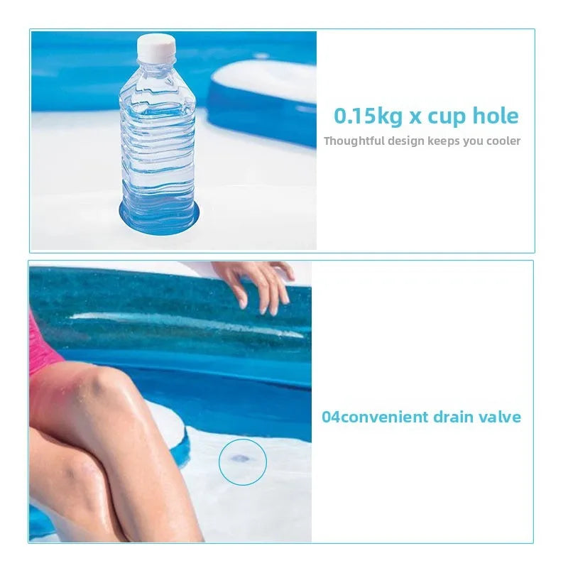 Piscine gonflable installée dans un jardin
