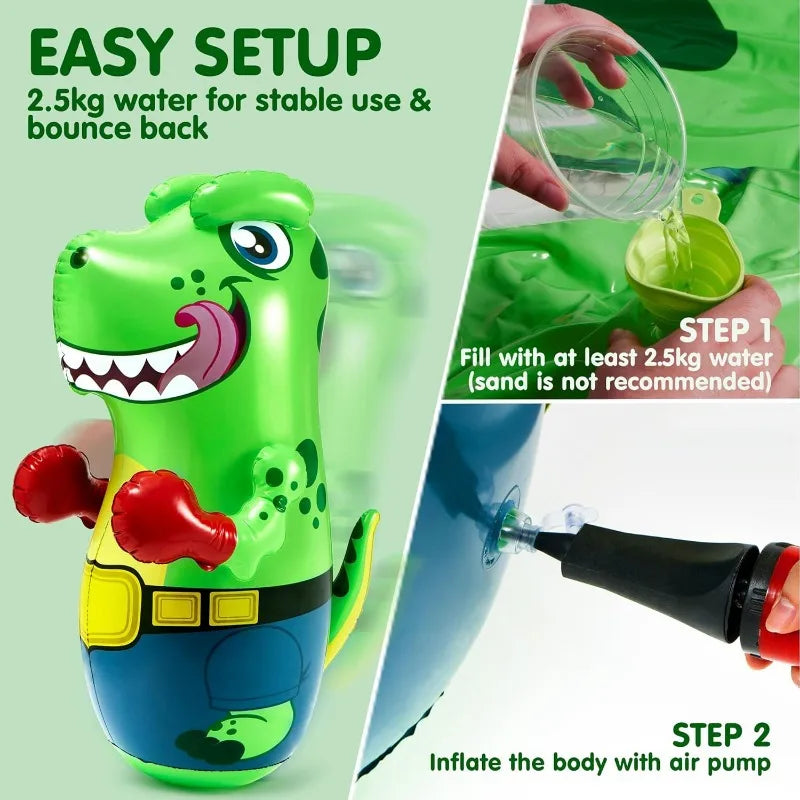 Accessoire gonflable sac de frappe dinosaure T-Rex vert