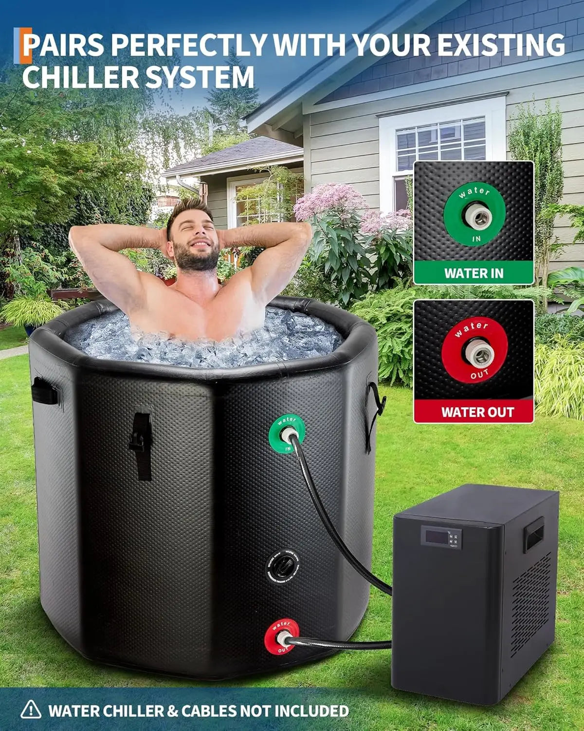 Installation de la baignoire gonflable après l'entraînement