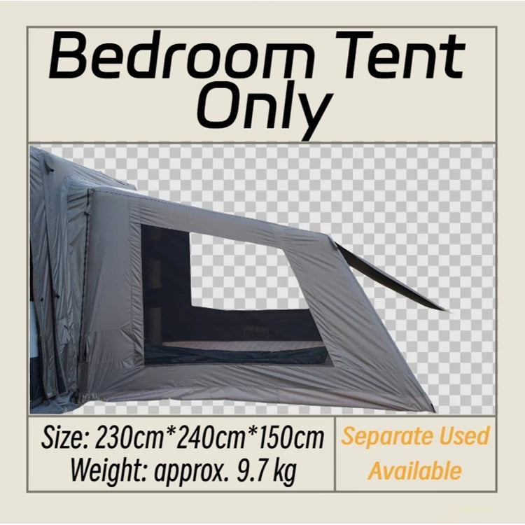 Tente gonflable modulaire connectée à une sous-tente