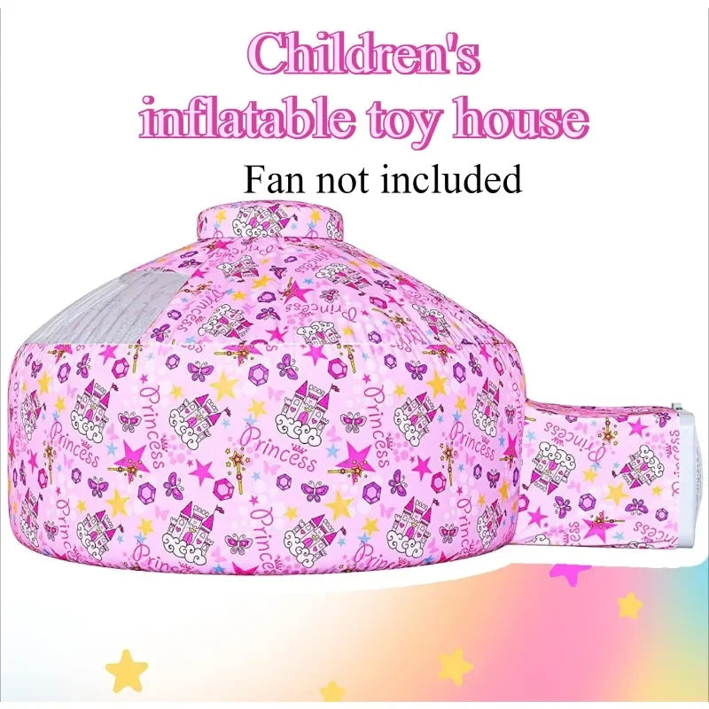 Château gonflable rose motif princesse
