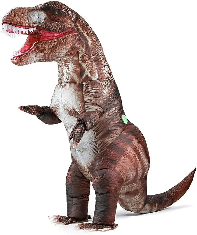 Déguisement dinosaure gonflable adulte vue latérale