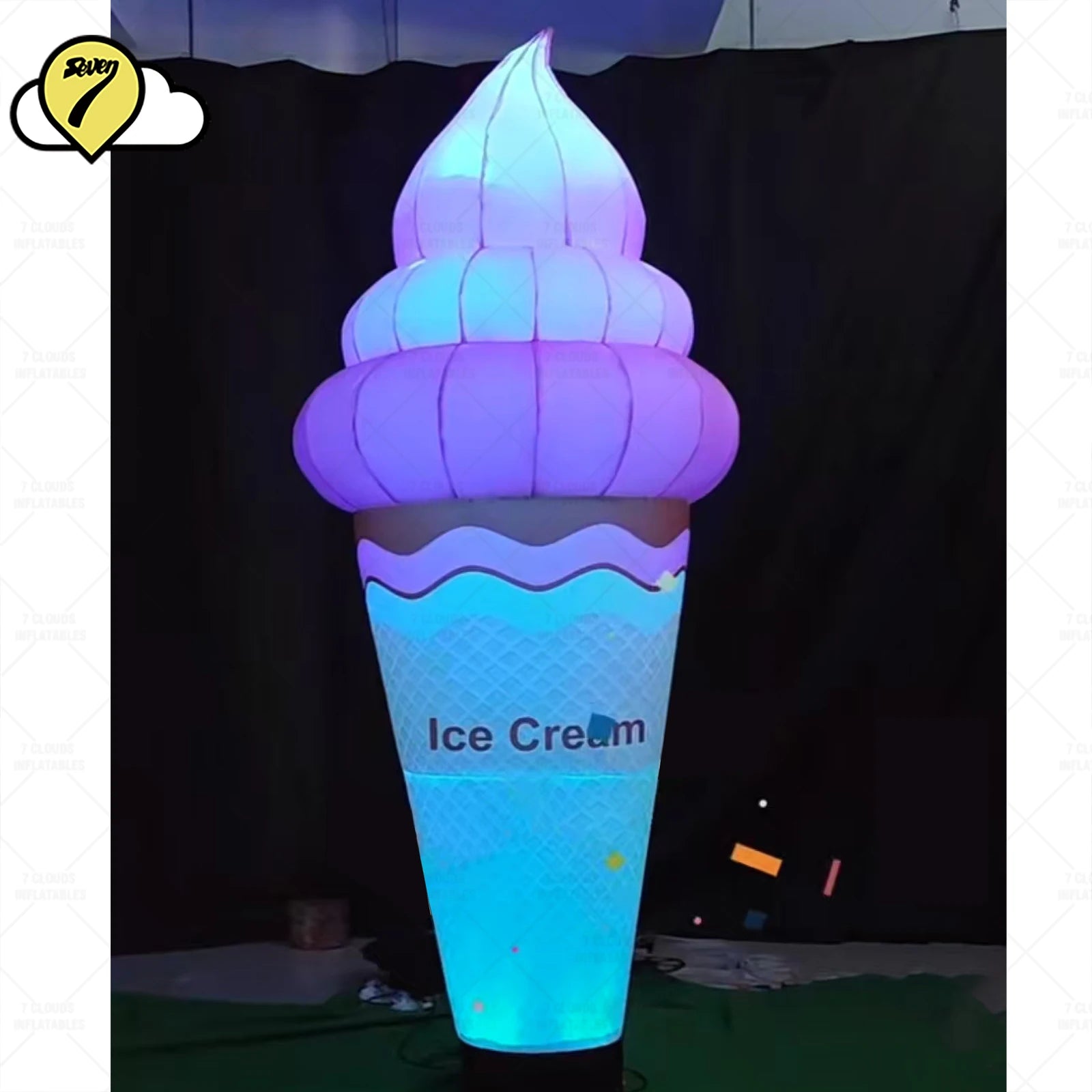 Décoration gonflable crème glacée utilisée pour événement promotionnel