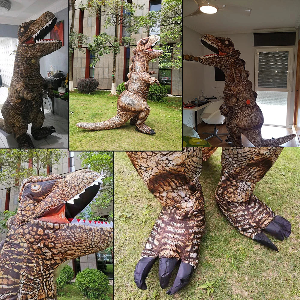 Déguisement gonflable dinosaure mascotte enfant 110-145 cm