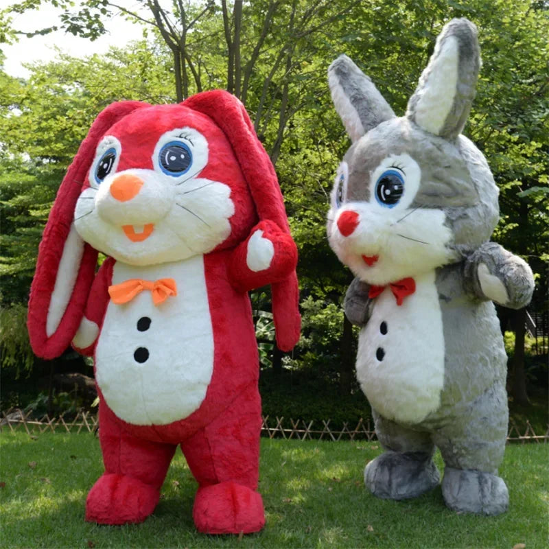 Costume gonflable lapin de Pâques, vue de face