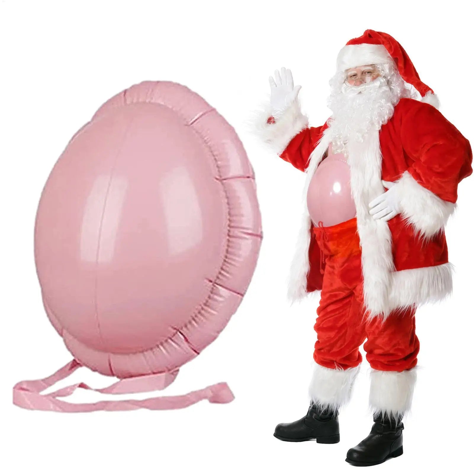Faux ventre gonflable porté pour un déguisement de Père Noël
