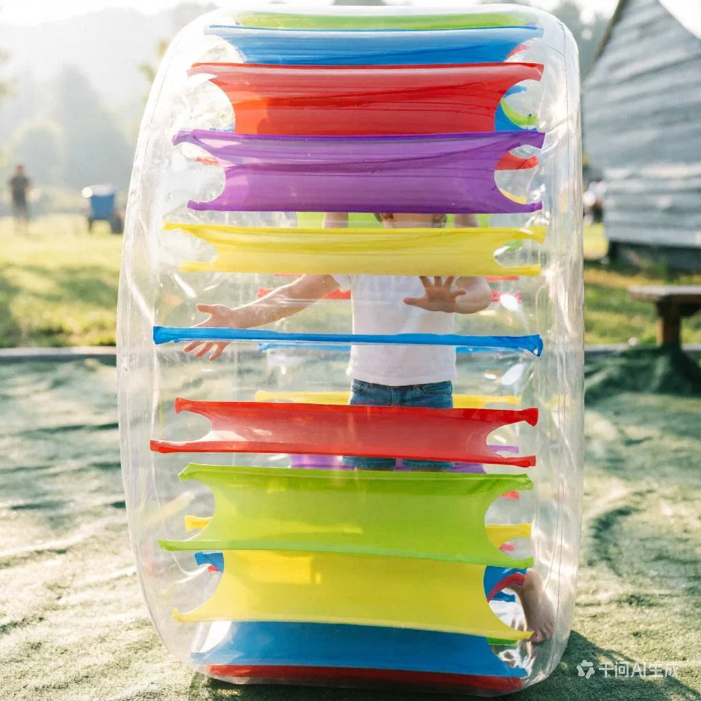 Water roller gonflable transparent PVC 100 cm vue de face