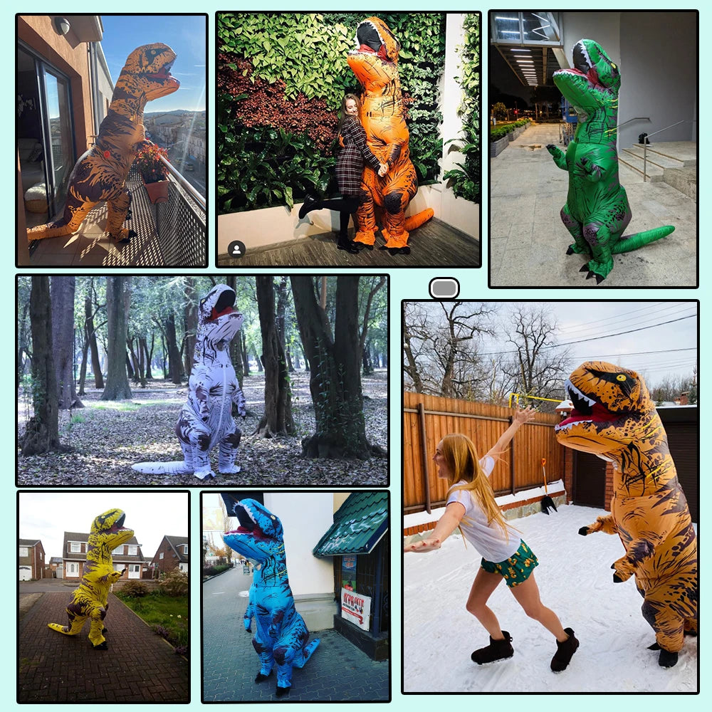 Costume gonflable dinosaure T-Rex coloris rouge