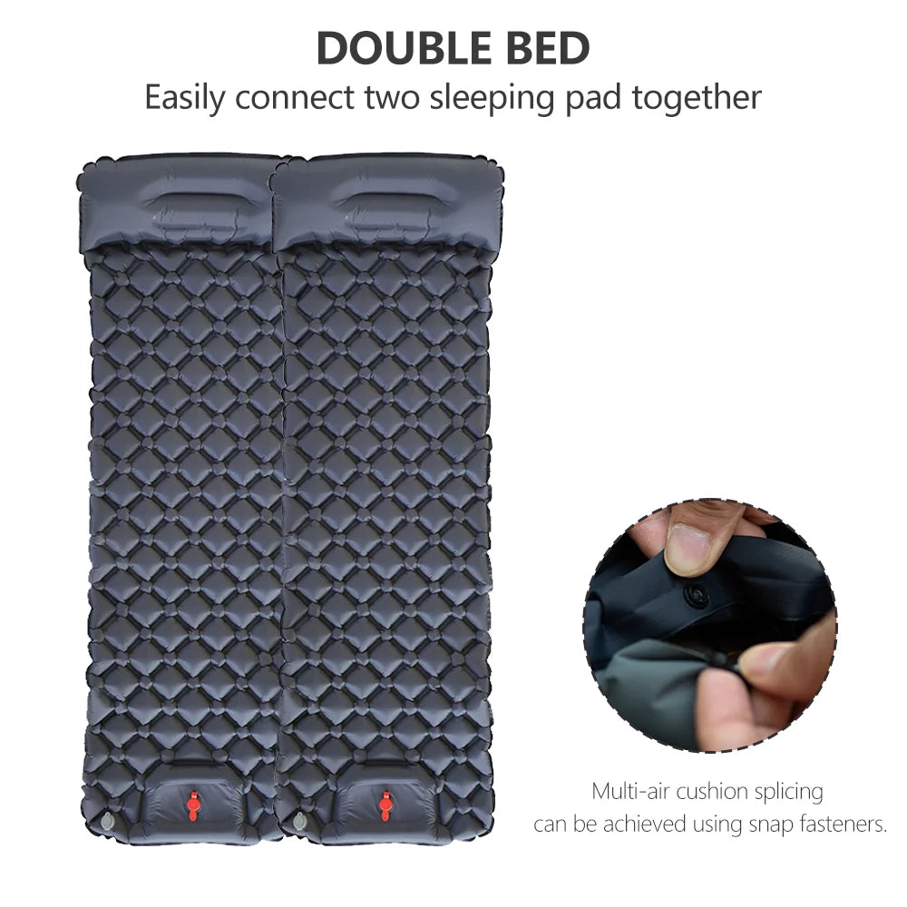 Assemblage de deux tapis gonflables en couchage double