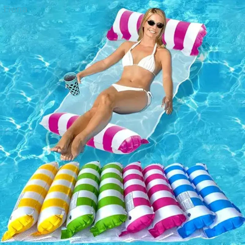 Canapé gonflable hamac flottant vert en piscine